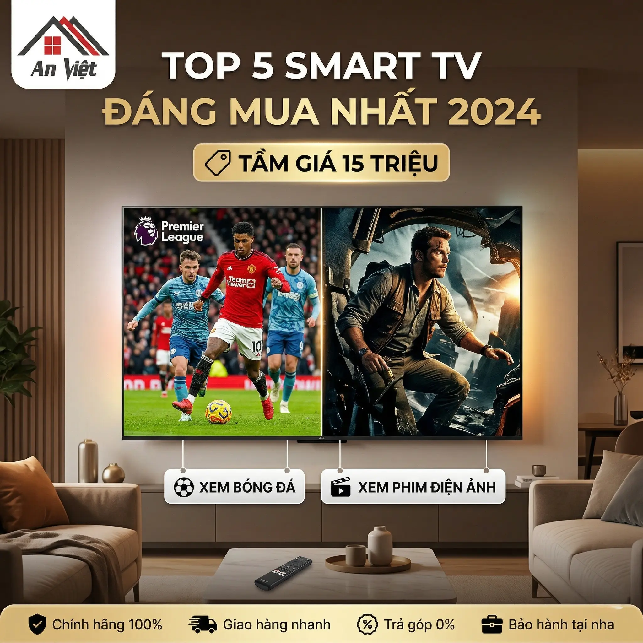 Top 5 Smart TV Đáng Mua Nhất Tầm Giá 15 Triệu Để Xem Bóng Đá Và Phim Điện Ảnh